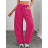 image:imageATHMILE Barrel Sweatpants Women Wide Leg Baggy Lounge Casual Pants  Cotton Fall Winter Teen Girl Fashion Comfy Flowy with PocketRose Red