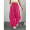 image:imageATHMILE Barrel Sweatpants Women Wide Leg Baggy Lounge Casual Pants  Cotton Fall Winter Teen Girl Fashion Comfy Flowy with PocketRose Red