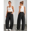 image:imageATHMILE Barrel Sweatpants Women Y2K Wide Leg Baggy Lounge Sweat Pants with Pockets Plus Size Drawstring JoggersBlack