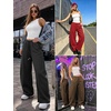image:imageATHMILE Barrel Sweatpants Women Y2K Wide Leg Baggy Lounge Sweat Pants with Pockets Plus Size Drawstring JoggersBrown