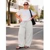image:imageATHMILE Barrel Sweatpants Women Y2K Wide Leg Baggy Lounge Sweat Pants with Pockets Plus Size Drawstring JoggersGrey