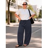image:imageATHMILE Barrel Sweatpants Women Y2K Wide Leg Baggy Lounge Sweat Pants with Pockets Plus Size Drawstring JoggersNavy