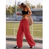 image:imageATHMILE Barrel Sweatpants Women Y2K Wide Leg Baggy Lounge Sweat Pants with Pockets Plus Size Drawstring JoggersRed