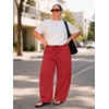 image:imageATHMILE Barrel Sweatpants Women Y2K Wide Leg Baggy Lounge Sweat Pants with Pockets Plus Size Drawstring JoggersRed