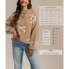 image:imageATHMILE Fall Sweaters for Women 2026 Fashion Cute Bow Knit Pullover Trendy Long Sleeve Oversized Sweater Winter ClothingCamel