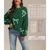 image:imageATHMILE Fall Sweaters for Women 2026 Fashion Cute Bow Knit Pullover Trendy Long Sleeve Oversized Sweater Winter ClothingGreen
