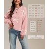 image:imageATHMILE Fall Sweaters for Women 2026 Fashion Cute Bow Knit Pullover Trendy Long Sleeve Oversized Sweater Winter ClothingPink