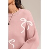 image:imageATHMILE Fall Sweaters for Women 2026 Fashion Cute Bow Knit Pullover Trendy Long Sleeve Oversized Sweater Winter ClothingPink