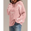 image:imageATHMILE Fall Sweaters for Women 2026 Fashion Cute Bow Knit Pullover Trendy Long Sleeve Oversized Sweater Winter ClothingPink