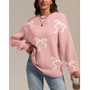 image:imageATHMILE Fall Sweaters for Women 2026 Fashion Cute Bow Knit Pullover Trendy Long Sleeve Oversized Sweater Winter ClothingPink