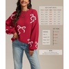 image:imageATHMILE Fall Sweaters for Women 2026 Fashion Cute Bow Knit Pullover Trendy Long Sleeve Oversized Sweater Winter ClothingRed