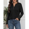 image:imageATHMILE Long Sleeve Shirts for Women 2026 Fall Outfits Henley Dressy Casual Tops Trendy Blouses Cute TShirts Fashion ClothesBlack