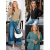 image:imageATHMILE Long Sleeve Shirts for Women 2026 Fall Outfits Henley Dressy Casual Tops Trendy Blouses Cute TShirts Fashion ClothesBlue Green