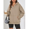 image:imageATHMILE Oversized Hoodies for Women Fashion V Neck Pullover Sweatshirts with Thumb Hole Y2k Clothes Fall Outfits 2026Coffeegrey