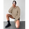 image:imageATHMILE Oversized Hoodies for Women Fashion V Neck Pullover Sweatshirts with Thumb Hole Y2k Clothes Fall Outfits 2026Coffeegrey