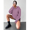image:imageATHMILE Oversized Hoodies for Women Fashion V Neck Pullover Sweatshirts with Thumb Hole Y2k Clothes Fall Outfits 2026Dark Pink
