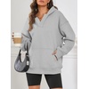 image:imageATHMILE Oversized Hoodies for Women Fashion V Neck Pullover Sweatshirts with Thumb Hole Y2k Clothes Fall Outfits 2026Light Gray