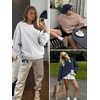 image:imageATHMILE Oversized Sweatshirt for Women Crewneck Fleece Long Sleeve Pullover Hoodies Tops Fall Fashion Outfits ClothesBlack