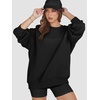 image:imageATHMILE Oversized Sweatshirt for Women Crewneck Fleece Long Sleeve Pullover Hoodies Tops Fall Fashion Outfits ClothesBlack