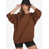 image:imageATHMILE Oversized Sweatshirt for Women Crewneck Fleece Long Sleeve Pullover Hoodies Tops Fall Fashion Outfits ClothesBrown
