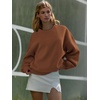 image:imageATHMILE Oversized Sweatshirt for Women Crewneck Fleece Long Sleeve Pullover Hoodies Tops Fall Fashion Outfits ClothesBrown