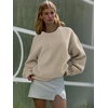 image:imageATHMILE Oversized Sweatshirt for Women Crewneck Fleece Long Sleeve Pullover Hoodies Tops Fall Fashion Outfits ClothesCoffeegrey