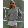 image:imageATHMILE Oversized Sweatshirt for Women Crewneck Fleece Long Sleeve Pullover Hoodies Tops Fall Fashion Outfits ClothesDark Grey
