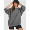 image:imageATHMILE Oversized Sweatshirt for Women Crewneck Fleece Long Sleeve Pullover Hoodies Tops Fall Fashion Outfits ClothesDark Grey