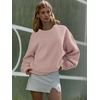 image:imageATHMILE Oversized Sweatshirt for Women Crewneck Fleece Long Sleeve Pullover Hoodies Tops Fall Fashion Outfits ClothesDeep Pink