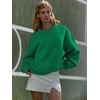 image:imageATHMILE Oversized Sweatshirt for Women Crewneck Fleece Long Sleeve Pullover Hoodies Tops Fall Fashion Outfits ClothesGrass Green