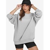 image:imageATHMILE Oversized Sweatshirt for Women Crewneck Fleece Long Sleeve Pullover Hoodies Tops Fall Fashion Outfits ClothesGrey