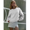 image:imageATHMILE Oversized Sweatshirt for Women Crewneck Fleece Long Sleeve Pullover Hoodies Tops Fall Fashion Outfits ClothesGrey