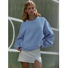 image:imageATHMILE Oversized Sweatshirt for Women Crewneck Fleece Long Sleeve Pullover Hoodies Tops Fall Fashion Outfits ClothesGreyblue