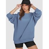image:imageATHMILE Oversized Sweatshirt for Women Crewneck Fleece Long Sleeve Pullover Hoodies Tops Fall Fashion Outfits ClothesGreyblue