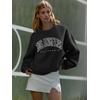 image:imageATHMILE Oversized Sweatshirt for Women Crewneck Fleece Long Sleeve Pullover Hoodies Tops Fall Fashion Outfits ClothesLablack
