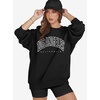 image:imageATHMILE Oversized Sweatshirt for Women Crewneck Fleece Long Sleeve Pullover Hoodies Tops Fall Fashion Outfits ClothesLablack
