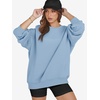 image:imageATHMILE Oversized Sweatshirt for Women Crewneck Fleece Long Sleeve Pullover Hoodies Tops Fall Fashion Outfits ClothesLightblue