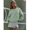 image:imageATHMILE Oversized Sweatshirt for Women Crewneck Fleece Long Sleeve Pullover Hoodies Tops Fall Fashion Outfits ClothesLightgreen