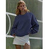 image:imageATHMILE Oversized Sweatshirt for Women Crewneck Fleece Long Sleeve Pullover Hoodies Tops Fall Fashion Outfits ClothesNavy Blue