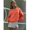 image:imageATHMILE Oversized Sweatshirt for Women Crewneck Fleece Long Sleeve Pullover Hoodies Tops Fall Fashion Outfits ClothesOrange Red