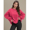 image:imageATHMILE Oversized Sweatshirt for Women Crewneck Fleece Long Sleeve Pullover Hoodies Tops Fall Fashion Outfits ClothesPeachy