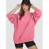 image:imageATHMILE Oversized Sweatshirt for Women Crewneck Fleece Long Sleeve Pullover Hoodies Tops Fall Fashion Outfits ClothesPink