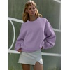 image:imageATHMILE Oversized Sweatshirt for Women Crewneck Fleece Long Sleeve Pullover Hoodies Tops Fall Fashion Outfits ClothesPurple