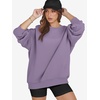 image:imageATHMILE Oversized Sweatshirt for Women Crewneck Fleece Long Sleeve Pullover Hoodies Tops Fall Fashion Outfits ClothesPurple