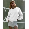 image:imageATHMILE Oversized Sweatshirt for Women Crewneck Fleece Long Sleeve Pullover Hoodies Tops Fall Fashion Outfits ClothesWhite