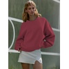 image:imageATHMILE Oversized Sweatshirt for Women Crewneck Fleece Long Sleeve Pullover Hoodies Tops Fall Fashion Outfits ClothesWine Red