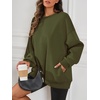 image:imageATHMILE Oversized Sweatshirt for Women Crewneck Fleece Long Sleeve Pullover Hoodies Tops Fall Fashion Outfits ClothesZarmygreenside Pockets