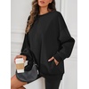 image:imageATHMILE Oversized Sweatshirt for Women Crewneck Fleece Long Sleeve Pullover Hoodies Tops Fall Fashion Outfits ClothesZblackside Pockets