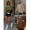 image:imageATHMILE Oversized Sweatshirt for Women Crewneck Fleece Long Sleeve Pullover Hoodies Tops Fall Fashion Outfits ClothesZblackside Pockets
