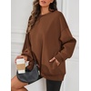 image:imageATHMILE Oversized Sweatshirt for Women Crewneck Fleece Long Sleeve Pullover Hoodies Tops Fall Fashion Outfits ClothesZbrownside Pockets